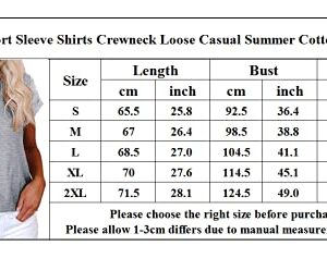 Cicy Bell Women's Short Sleeve Shirts Crewneck Loose Casual Summer Basic Tees Tops Navy