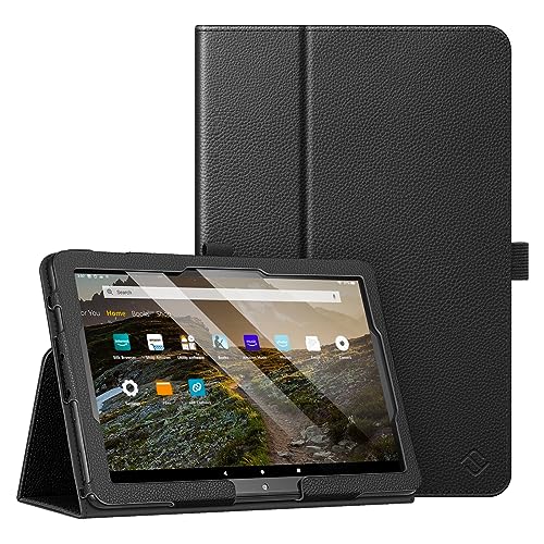 Fintie Folio Case for All-New Amazon Fire HD 10 and Fire HD 10 Plus Tablet (Only Compatible with 11th Generation 2021 Release) - Slim Fit Standing Cover with Auto Sleep/Wake, Black