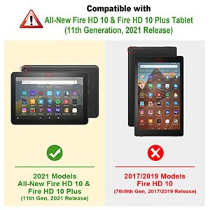 Fintie Folio Case for All-New Amazon Fire HD 10 and Fire HD 10 Plus Tablet (Only Compatible with 11th Generation 2021 Release) - Slim Fit Standing Cover with Auto Sleep/Wake, Black