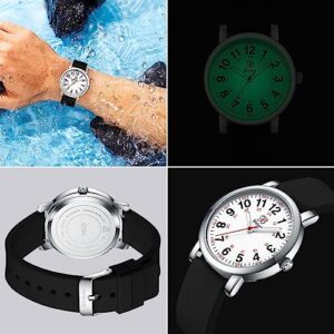 Blekon Original Nurse Watch - Medical Scrub Colors, Easy Read Dial, Second Hand, Water Resistant Watch (Black)