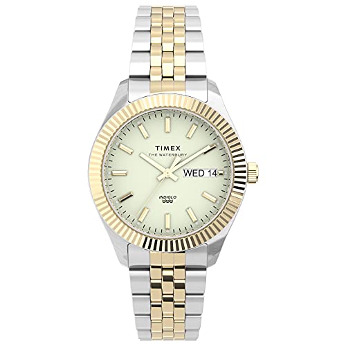 Timex Women's Waterbury Legacy Boyfriend 36mm Watch – Two-Tone Case & Dial with Stainless Steel Bracelet