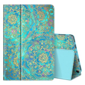 fintie folio case for all-new amazon fire hd 10 and fire hd 10 plus tablet (only compatible with 11th generation 2021 release) - slim fit standing cover with auto sleep/wake, shades of blue