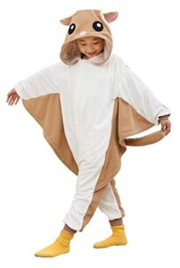 flora huxley kids animal onesie cosplay helloween costume (flying squirrel, 6 years)