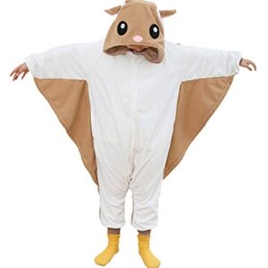 Flora Huxley Kids Animal Onesie Cosplay Helloween Costume (Flying Squirrel, 6 Years)