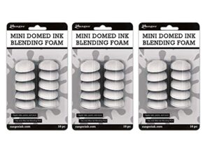 ranger mini ink blending tool domed replacement foams, bundle of 3 packages, 30 foams total