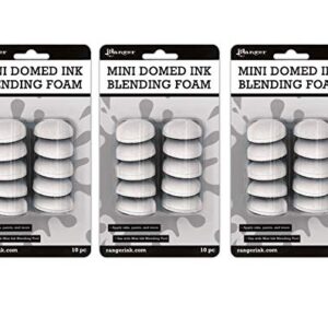 Ranger Mini Ink Blending Tool Domed Replacement Foams, Bundle of 3 Packages, 30 Foams Total