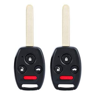 2 replacement keyless entry remote: pilida car key fob clicker alarm fit for honda accord 08-12| 09-15 pilot kr55wk49308-4 button only for 4 doors vehicle