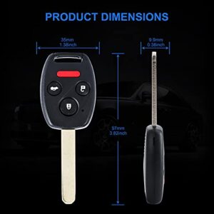 2 Replacement Keyless Entry Remote: Pilida Car Key Fob Clicker Alarm Fit for Honda Accord 08-12| 09-15 Pilot KR55WK49308-4 Button Only for 4 Doors Vehicle