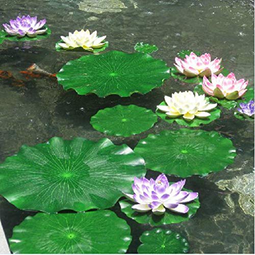 Garneck 10pcs Pool Lotus Leaves Artificial Floating Foam Lotus Leaves Lily Pads Fake Foliage Decoration for Pond Pool Aquarium Fish Artificial Lotus Leaf Tank Foam Lotus Leaves