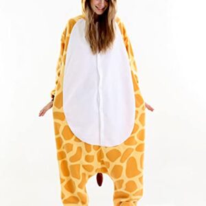 vavalad Adult Giraffe Onesie Pajamas Cosplay Animal Halloween Costume for Women Men