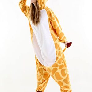 vavalad Adult Giraffe Onesie Pajamas Cosplay Animal Halloween Costume for Women Men