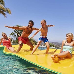 outroad water floating mat for lakes lily floatation foam pad for pools & beach, multiple size, 12'x6' yellow