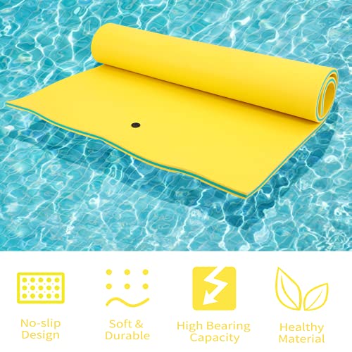 Outroad Water Floating Mat for Lakes Lily Floatation Foam Pad for Pools & Beach, Multiple Size, 12'x6' Yellow