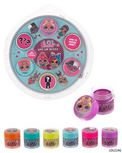 l.o.l. surprise! party favors - 6pc mystery character wheel fruity lip gloss set