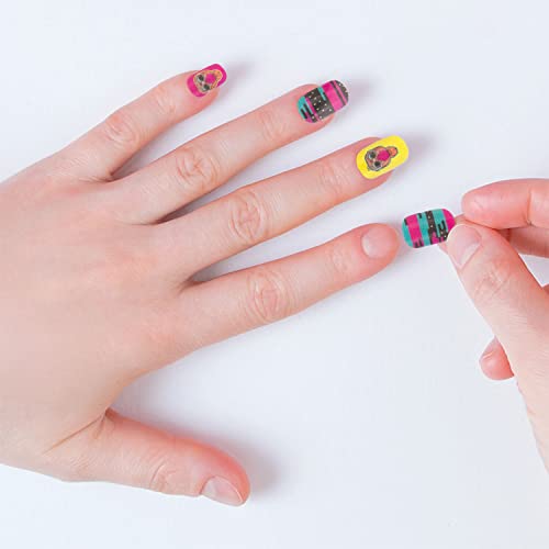 L.O.L. Surprise! 7 Day Assorted Colors Press On Nails Set, Nail Accessories for Kids and Teens