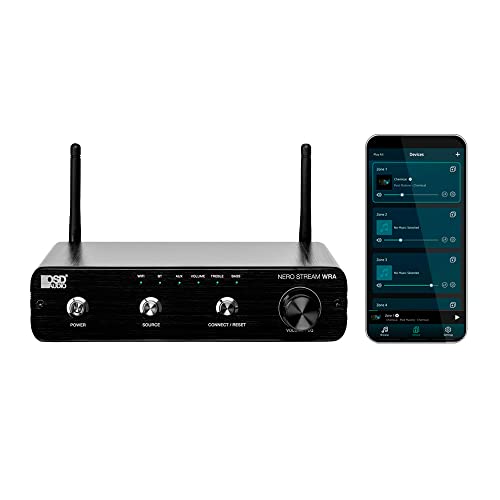 OSD Outdoor Amplifier WiFi Bluetooth Streaming Class D (100W x 2) Stereo Amp, Free iOS/Android app, EQ Adjustment IP64 Nero Stream WRA