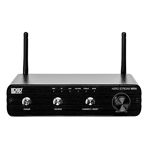 OSD Outdoor Amplifier WiFi Bluetooth Streaming Class D (100W x 2) Stereo Amp, Free iOS/Android app, EQ Adjustment IP64 Nero Stream WRA