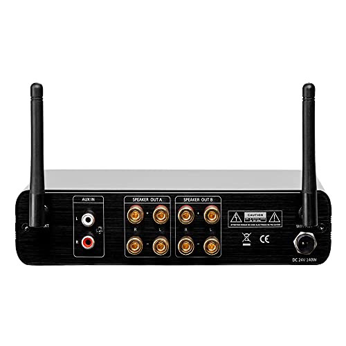 OSD Outdoor Amplifier WiFi Bluetooth Streaming Class D (100W x 2) Stereo Amp, Free iOS/Android app, EQ Adjustment IP64 Nero Stream WRA
