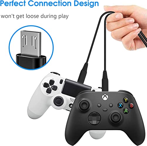 PS4 Controller Charger Cable,Playstaion 4 Charging Cord 10ft 2Pack for Sony Playstaion 4,PS4 Slim/Pro,Dualshock 4,Xbox One/One X,Micro USB High Speed Data Sync Power Wire,Nylon Braided Extra Long