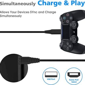 PS4 Controller Charger Cable,Playstaion 4 Charging Cord 10ft 2Pack for Sony Playstaion 4,PS4 Slim/Pro,Dualshock 4,Xbox One/One X,Micro USB High Speed Data Sync Power Wire,Nylon Braided Extra Long