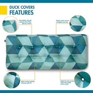 Duck Covers Water-Resistant Indoor/Outdoor Bench Cushion, 42 x 18 x 5 Inch, Blue Lagoon Geo, Patio Bench Cushion