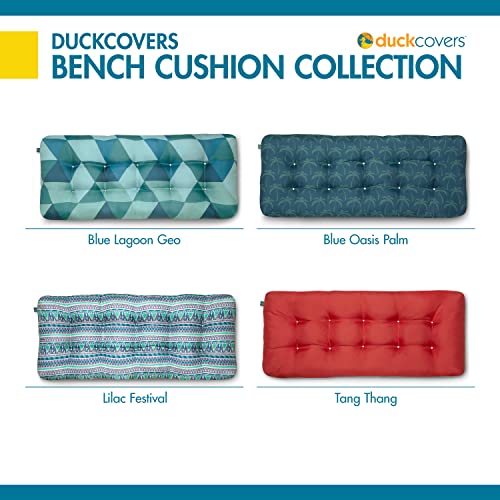 Duck Covers Water-Resistant Indoor/Outdoor Bench Cushion, 42 x 18 x 5 Inch, Blue Lagoon Geo, Patio Bench Cushion