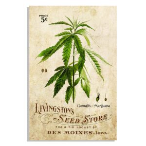 inspirational wall art co. - iowa seed company - vintage patent seed packet marijuana weed motivational quotes posters - print home gift dispensary dorm game room decor - 11x17 inches