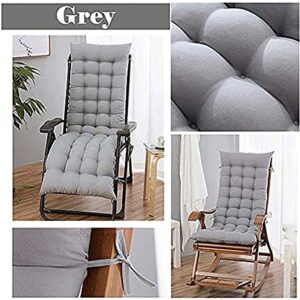 Sun Lounger Chair Cushions, Sundlight Patio Cushions Chaise Outdoor Mattress Garden Recliner Quilted Thick Padded Seat Cushion Reclining Chair Rocking with Ties (Grey, 155x48x8cm/61x18.89x3.14inch)