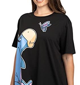 Disney Plus Size Womens T-Shirt Eeyore Butterfly Side Print (Black, 5X)