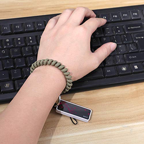 LGEGE 6PCS Stretchable Wristband Wristlet Keychain Wrist Key Chain Wristlet,Spring Flexible Spiral Wrist Coil ​Wrist band Bracelet Key Holder Key Ring for Sauna Gym Pool ID Badge and Outdoor Sports