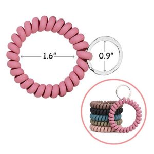 LGEGE 6PCS Stretchable Wristband Wristlet Keychain Wrist Key Chain Wristlet,Spring Flexible Spiral Wrist Coil ​Wrist band Bracelet Key Holder Key Ring for Sauna Gym Pool ID Badge and Outdoor Sports