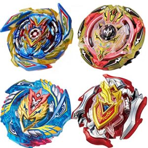 4 piece gyros bey battle set, battling burst tops with stickers, kids boys christmas birthday party gift idea