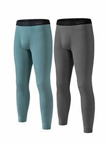 david archy men's soft thermal underwear rayon-acrylic blend fiber thermal bottoms warm base layers pants (l, dark gray/da blue)