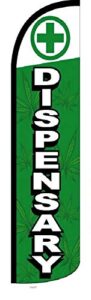 dispensary windless flag pack (green) of 2 (mount and poles are not included)