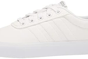 adidas Women's Vulc Raid3r Skate Shoe, White/White/Silver Metallic, 9