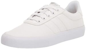 adidas women's vulc raid3r skate shoe, white/white/silver metallic, 9