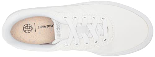 adidas Women's Vulc Raid3r Skate Shoe, White/White/Silver Metallic, 9