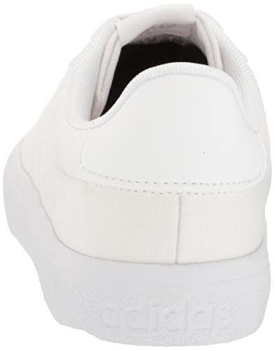 adidas Women's Vulc Raid3r Skate Shoe, White/White/Silver Metallic, 9