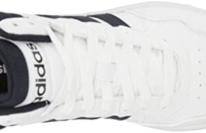 adidas Women's Hoops 3.0 Mid Basketball Shoe, White/Legend Ink/Rose Tone, 9