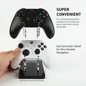 OAPRIRE Universal Dual Controller Holder for PS4 PS5 Xbox ONE Switch, Controller Stand Gaming Accessories, Build Your Game Fortresses (Crystal Black)