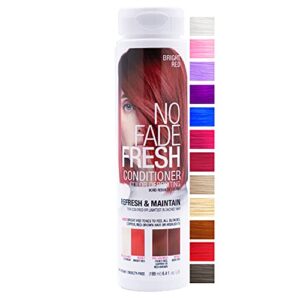 no fade fresh bright red hair color depositing conditioner with bondheal bond rebuilder - maintain & refresh bright red color, deep conditioner hair mask - sulfate, paraben & ammonia free 6.4 oz