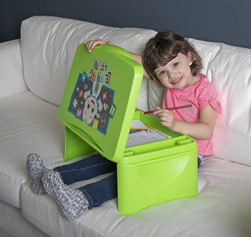 CoCoMelon Kids Lap Desk with Storage - Folding Lid and Collapsible Design - Portable for Travel or use in Bed at Home - Great for Writing, Reading or Other School Activities