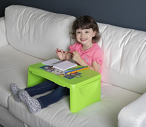 CoCoMelon Kids Lap Desk with Storage - Folding Lid and Collapsible Design - Portable for Travel or use in Bed at Home - Great for Writing, Reading or Other School Activities