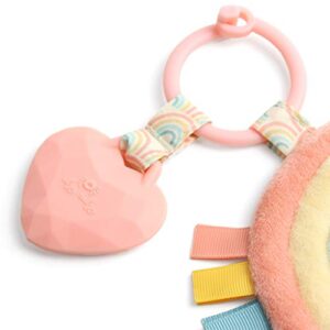 Itzy Ritzy Itzy Pal Infant Toy & Teether; Includes Lovey, Crinkle Sound, Textured Ribbons & Silicone Teether, Rainbow