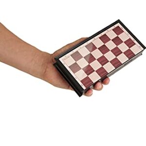 MUKAYIMO Mini Chess Board, 7.08" x 7.08" Folding Chess Set with Magnetic Pieces, Travel Chess Set, Board Game for Kids and Family. (Small Size)