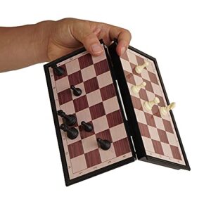 MUKAYIMO Mini Chess Board, 7.08" x 7.08" Folding Chess Set with Magnetic Pieces, Travel Chess Set, Board Game for Kids and Family. (Small Size)