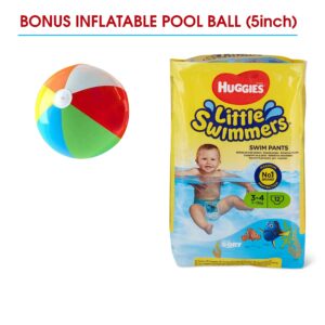 YDF Small Little Swimmers Disposable Swim Pants 15lb 34lb 12 Count Bonus Inflatable Pool Ball 5 inch Small Pack of 12