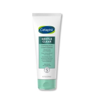 cetaphil acne face wash, gentle clear clarifying acne cream cleanser with 2% salicylic acid, deep cleans & treats acne prone skin, skin care for sensitive skin, 4.2oz