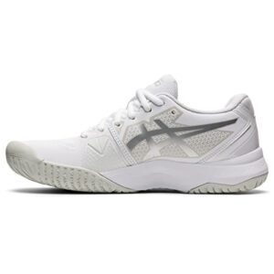 asics women's gel-challenger 13 tennis shoes, 8.5, white/pure silver