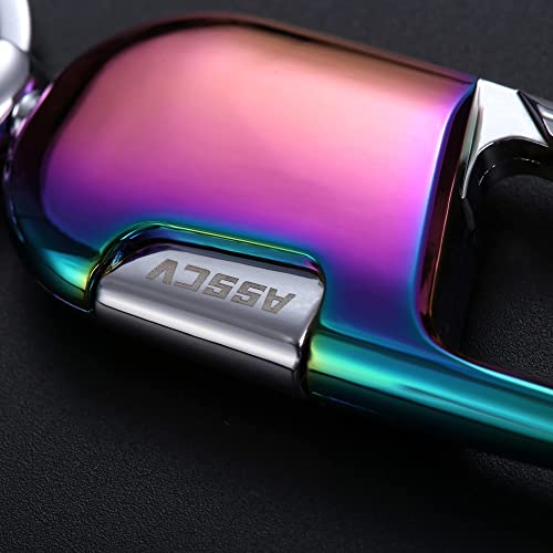 ASSCV Car Keys Keychain, Heavy Duty Keychains,Car Key Fob Accessory For Men and Women,With Elegant Metal Box (Rainbow colored)